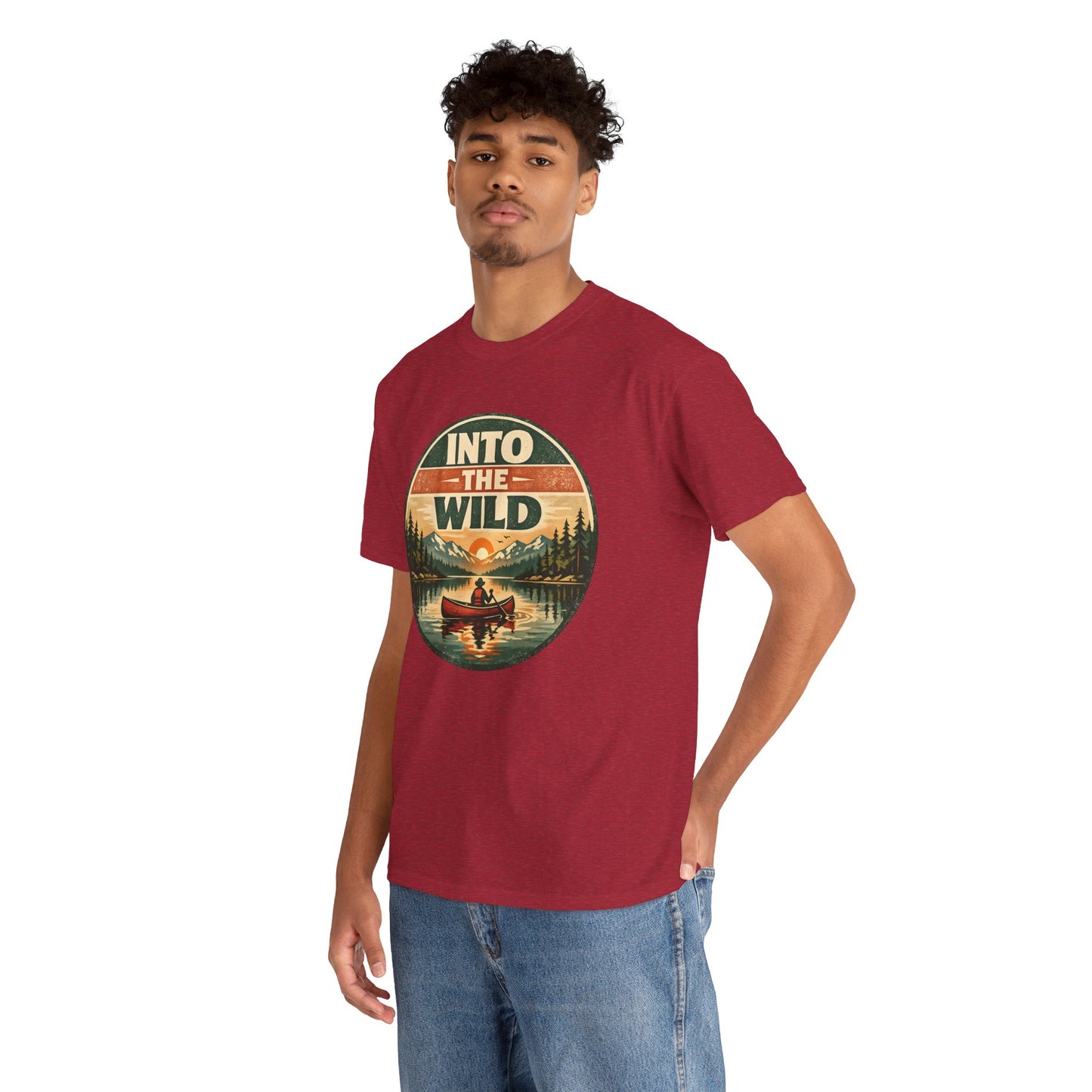 Into the Wild Canoe Badge Tee | Vintage Outdoor Graphic Shirt | Camping Adventure Gift