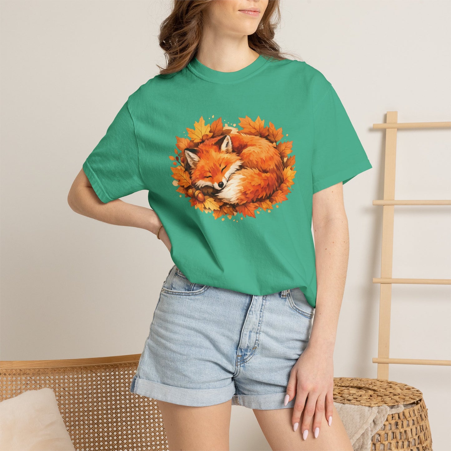 Sleeping Fox Watercolor Graphic Tee | Cozy Woodland Animal Shirt | Nature Lover Gift