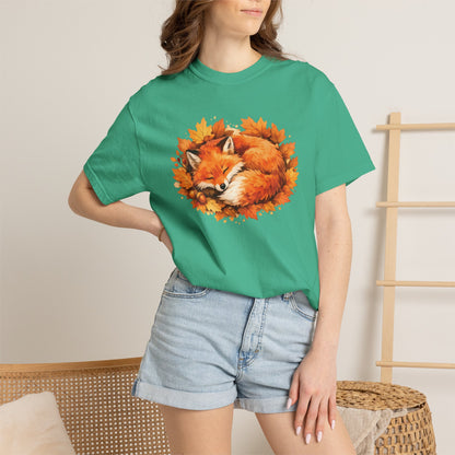 Sleeping Fox Watercolor Graphic Tee | Cozy Woodland Animal Shirt | Nature Lover Gift