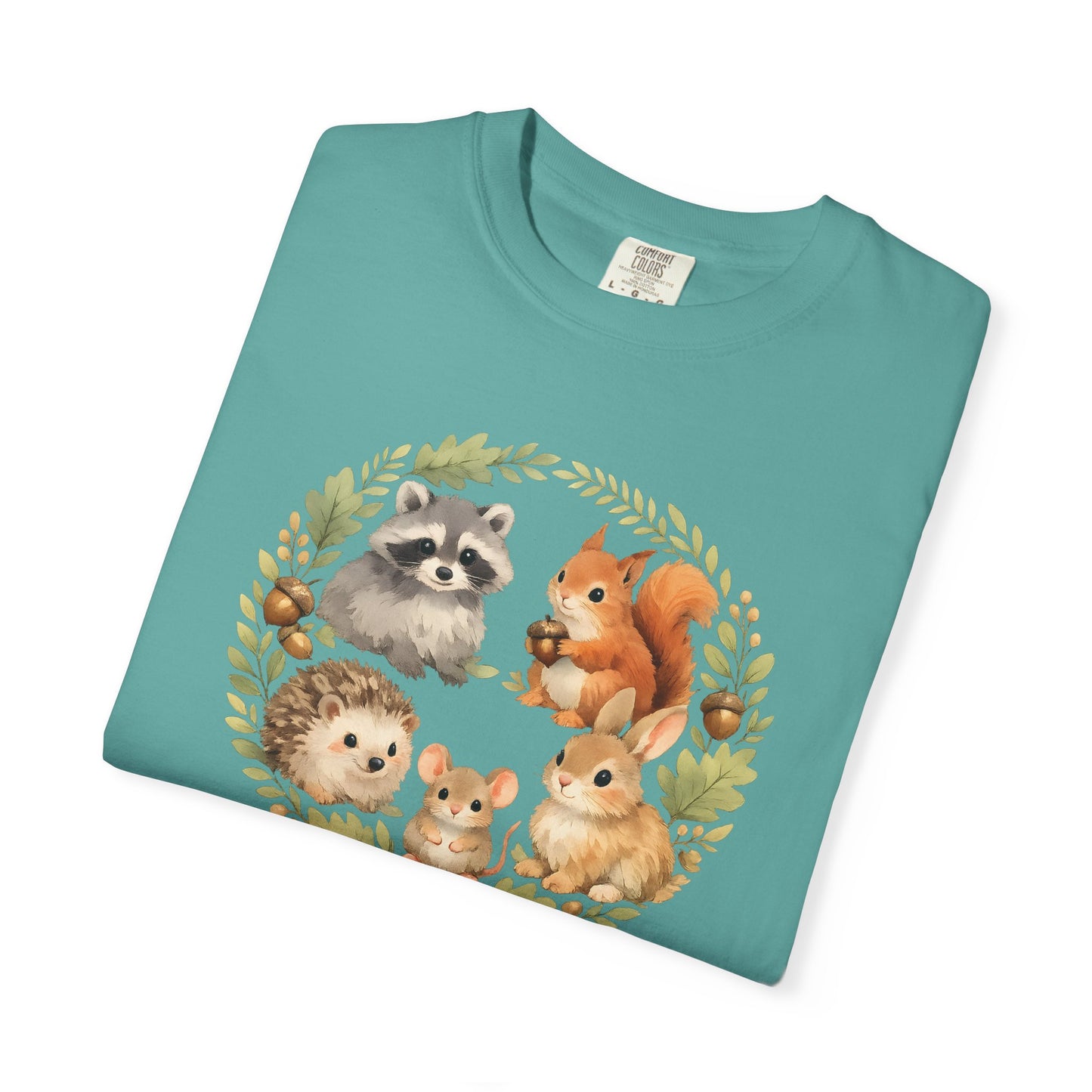 Woodland Animals Circle Watercolor Tee | Forest Creature Gift Shirt | Nature Lover