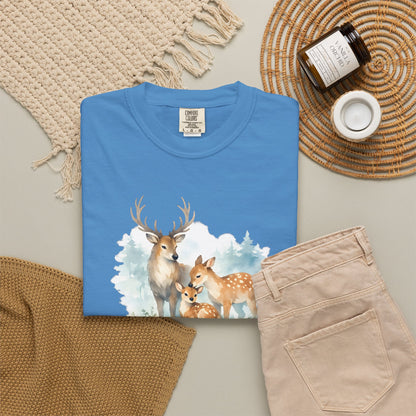 Watercolor Deer Family Tee | Forest Wildlife Art Shirt | Nature Lover Gift | Unisex