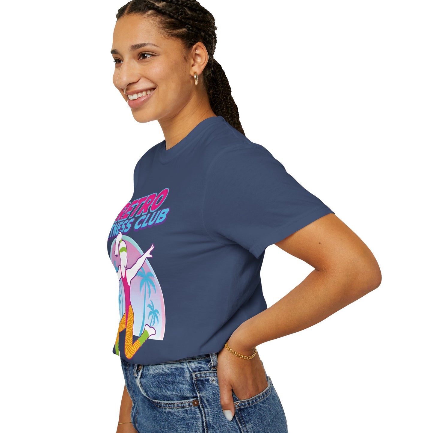 Retro Fitness Club 80s Aerobics Graphic Tee | Vintage Gym Shirt Women