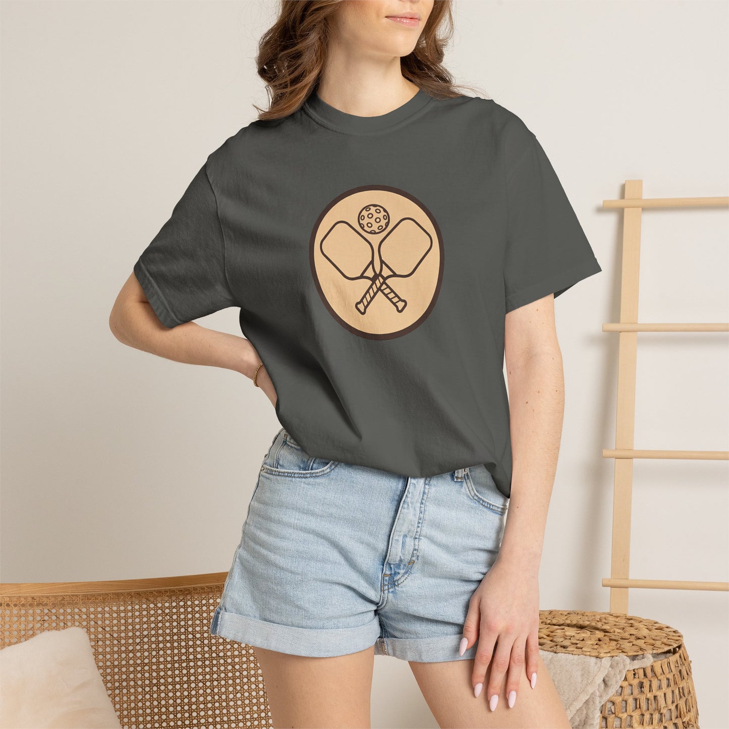 Vintage Pickleball Badge Tee Pickler Crest Minimalist Unisex Shirt