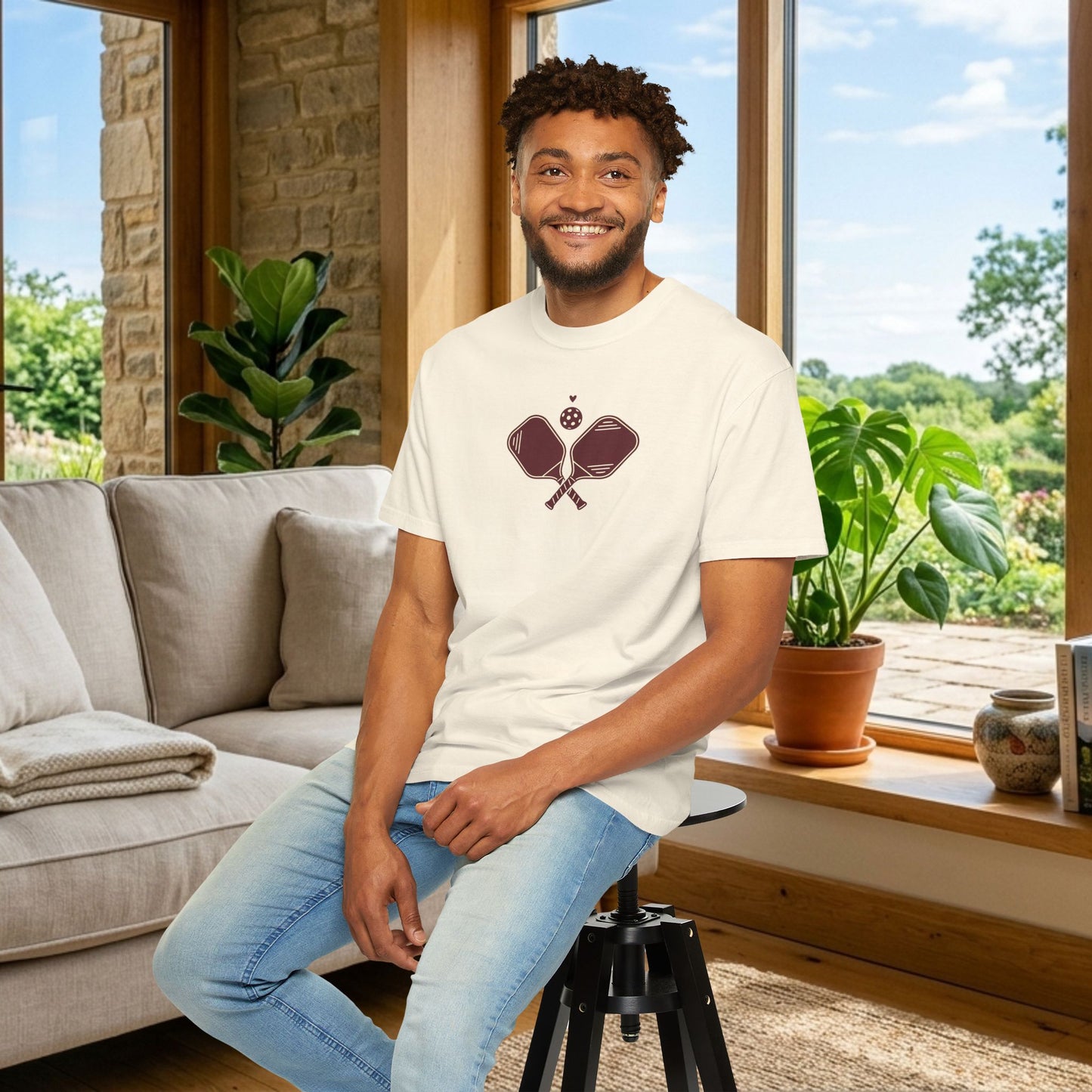 Pickleball Heart Icon Tee Pickler Love Minimalist Graphic Unisex Shirt