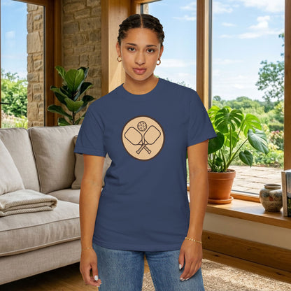 Vintage Pickleball Badge Tee Pickler Crest Minimalist Unisex Shirt