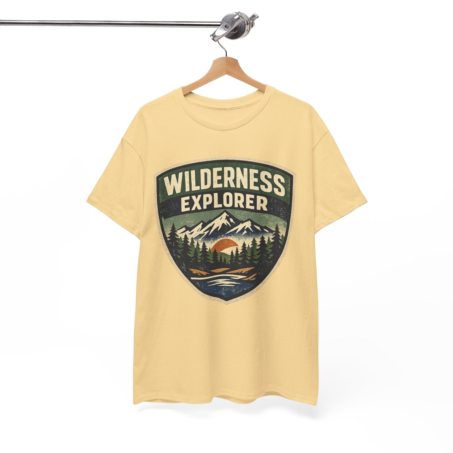 Wilderness Explorer Shield badge Tee | Retro Outdoor Adventure design | Hiking