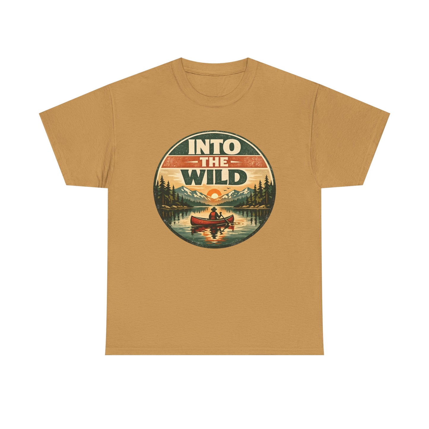 Into the Wild Canoe Badge Tee | Vintage Outdoor Graphic Shirt | Camping Adventure Gift