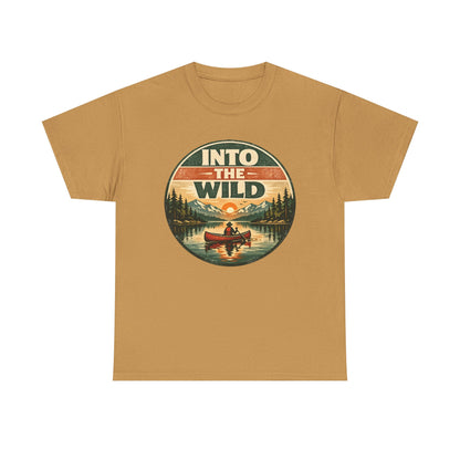 Into the Wild Canoe Badge Tee | Vintage Outdoor Graphic Shirt | Camping Adventure Gift
