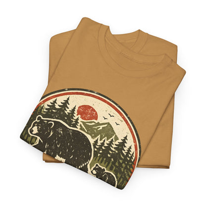 Bear and Cub Retro Badge Tee | Protect What's Wild | Wildlife Lover Gift | Unisex