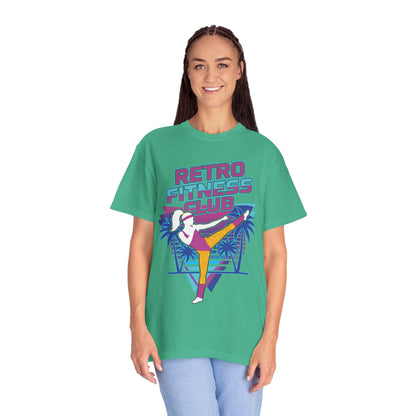 Retro Fitness Club High Kick 80s Tee | Vintage Aerobics Shirt Women