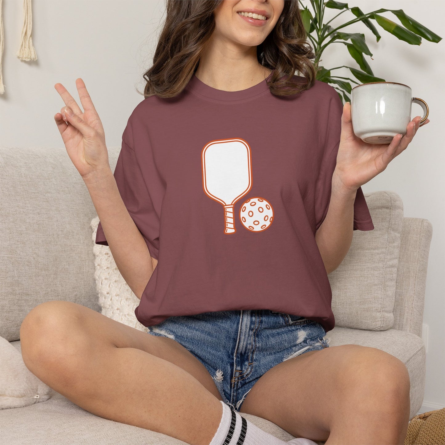 Pickleball Paddle And Ball Icon Tee Minimalist Pickler Unisex T-Shirt