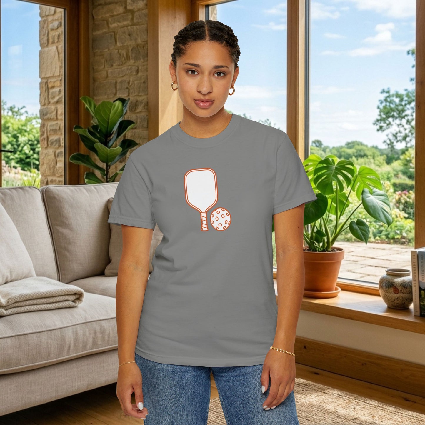 Pickleball Paddle And Ball Icon Tee Minimalist Pickler Unisex T-Shirt