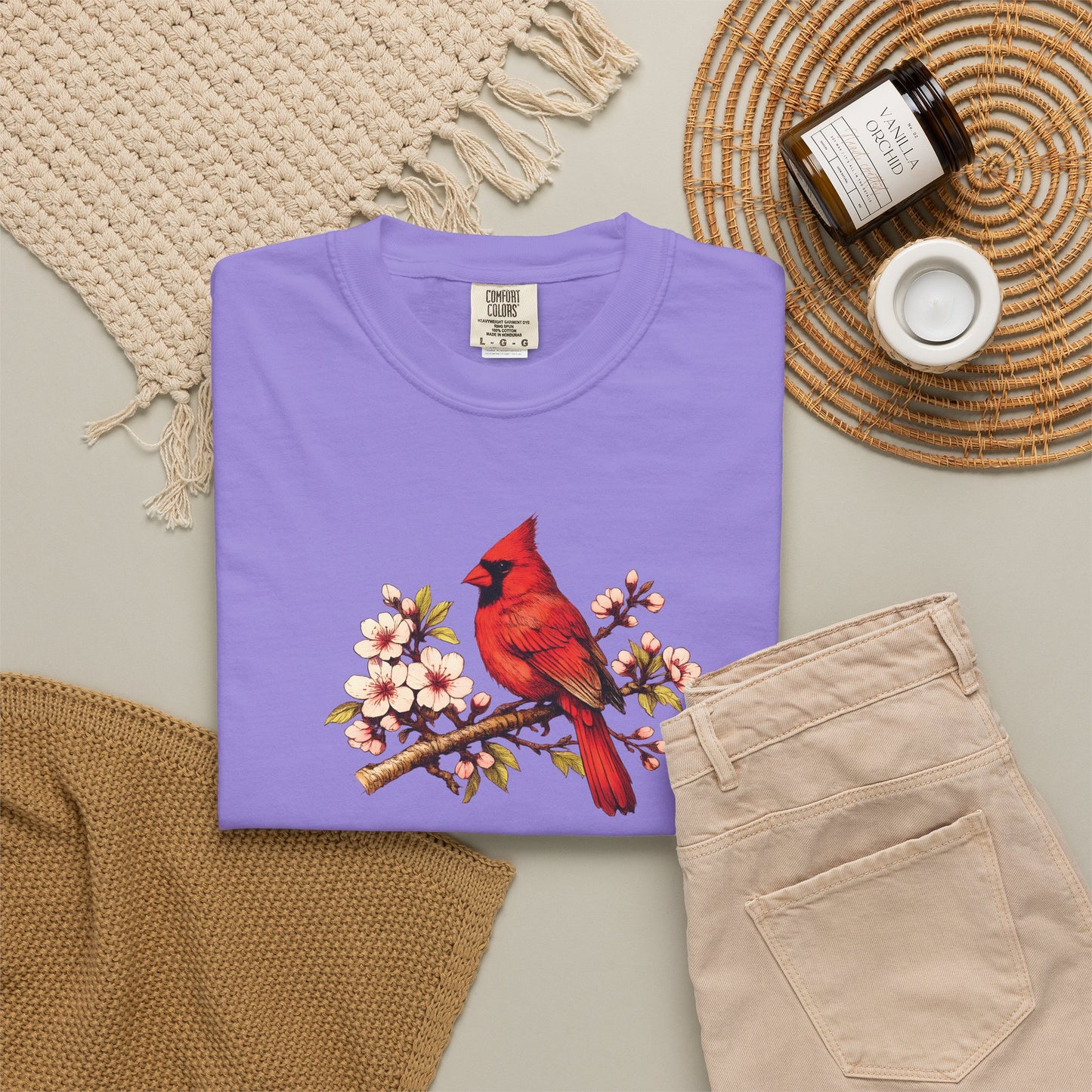 Cardinal Botanical Tee | Vintage Bird Art Shirt | Bird Watcher Gift