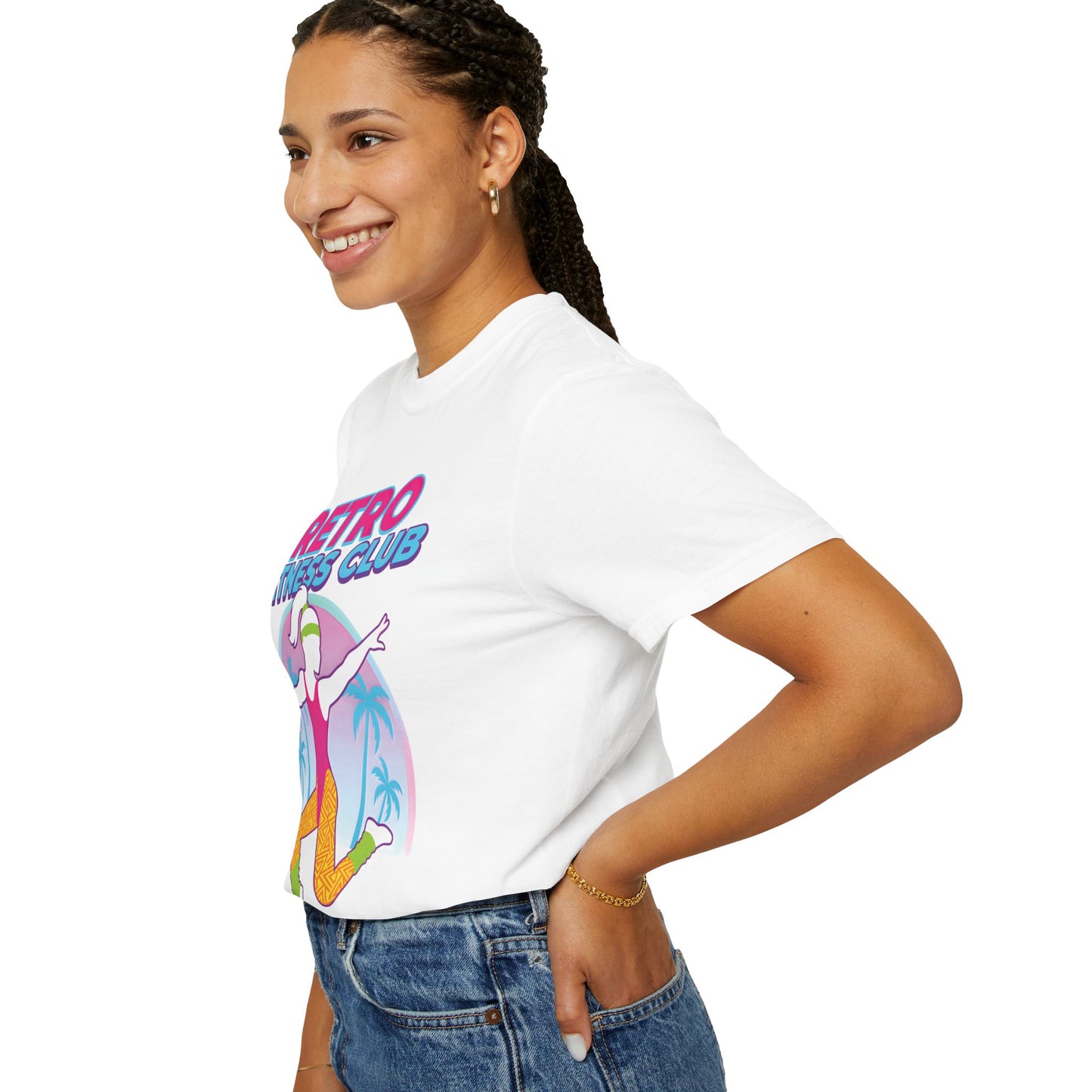 Retro Fitness Club 80s Aerobics Graphic Tee | Vintage Gym Shirt Women