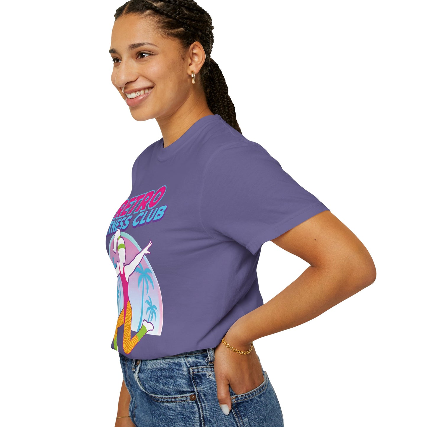 Retro Fitness Club 80s Aerobics Graphic Tee | Vintage Gym Shirt Women