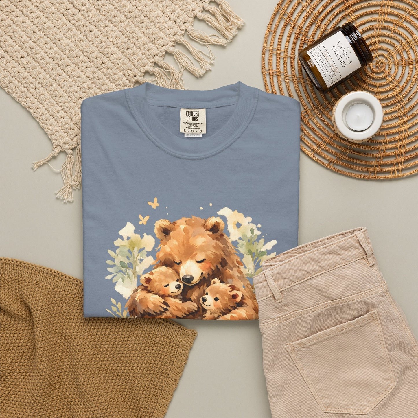 Mother Bear and Cubs Watercolor Tee | Wildlife Art Shirt | Mother Nature Gift | Unisex
