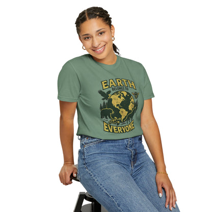 Earth Belongs to Everyone Earth Day Tee | Conservation Art Shirt | Wildlife Gift