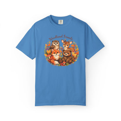 Woodland Friends Badge Watercolor Tee | Fox Bear Deer Owl Shirt | Nature Lover Gift