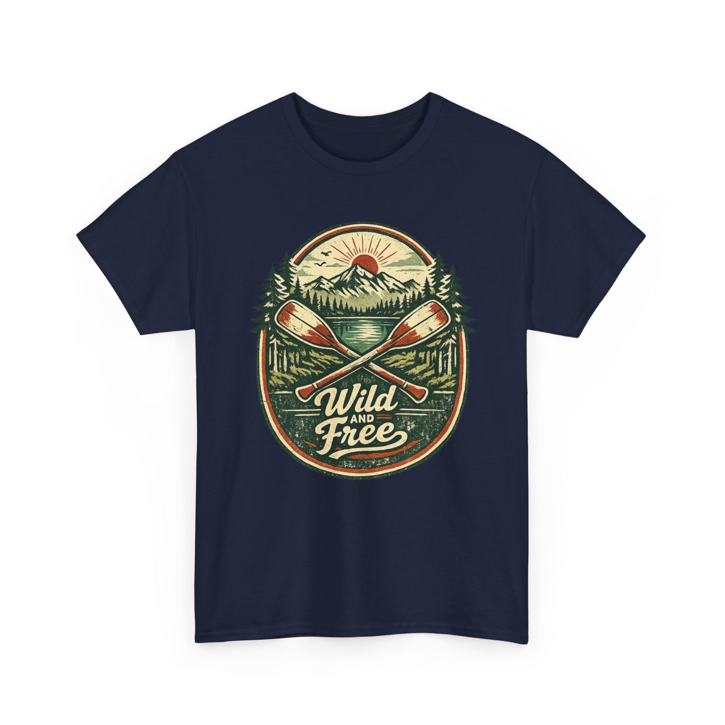 Wild and Free Badge Tee | Vintage Adventure Shirt | Outdoor Explorer Gift