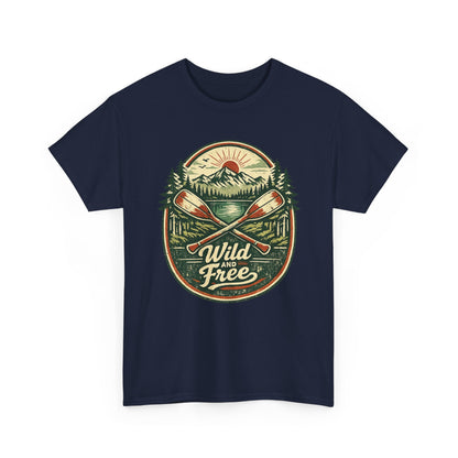 Wild and Free Badge Tee | Vintage Adventure Shirt | Outdoor Explorer Gift