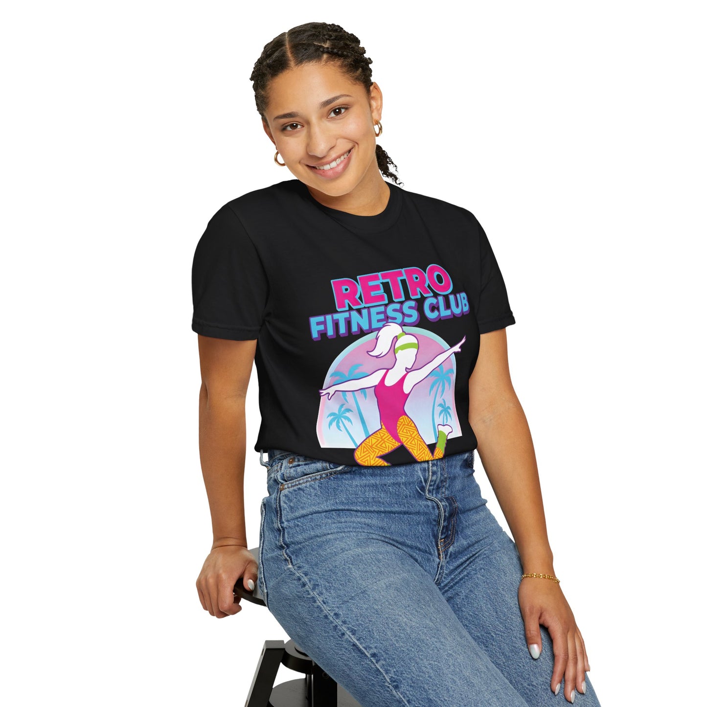 Retro Fitness Club 80s Aerobics Graphic Tee | Vintage Gym Shirt Women