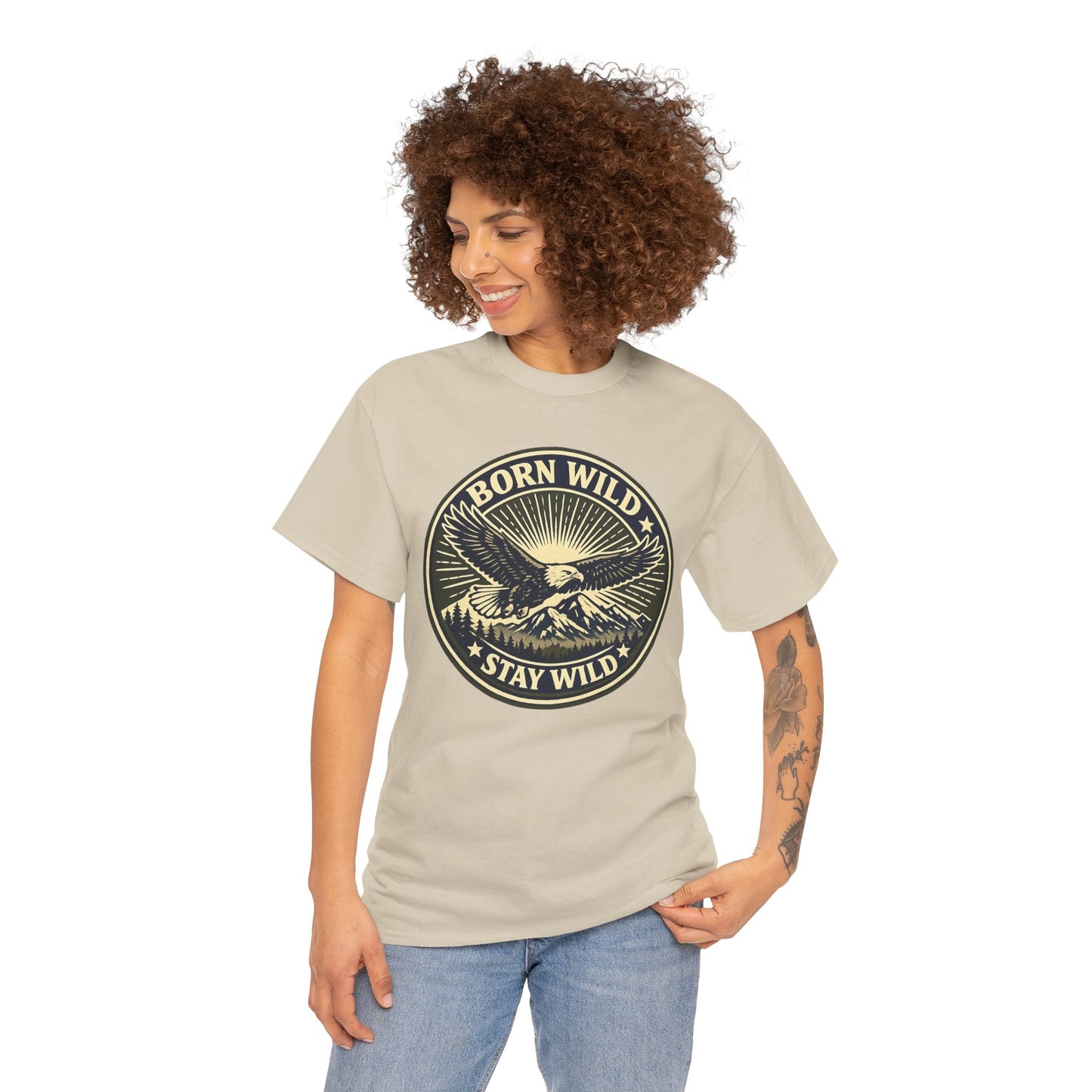 Eagle Ranger Patch Graphic Tee | Mid-Century Outdoor Shirt | Born Wild Stay Wild Unisex