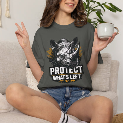Black Rhino Conservation Tee | Protect What's Left | Endangered Species Shirt | Unisex
