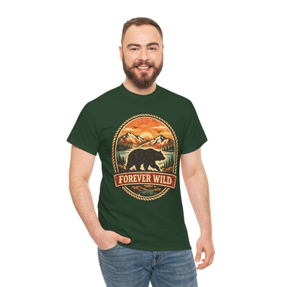 Grizzly Bear Forever Wild Badge Tee | Vintage National Park Shirt | Nature Lover Gift
