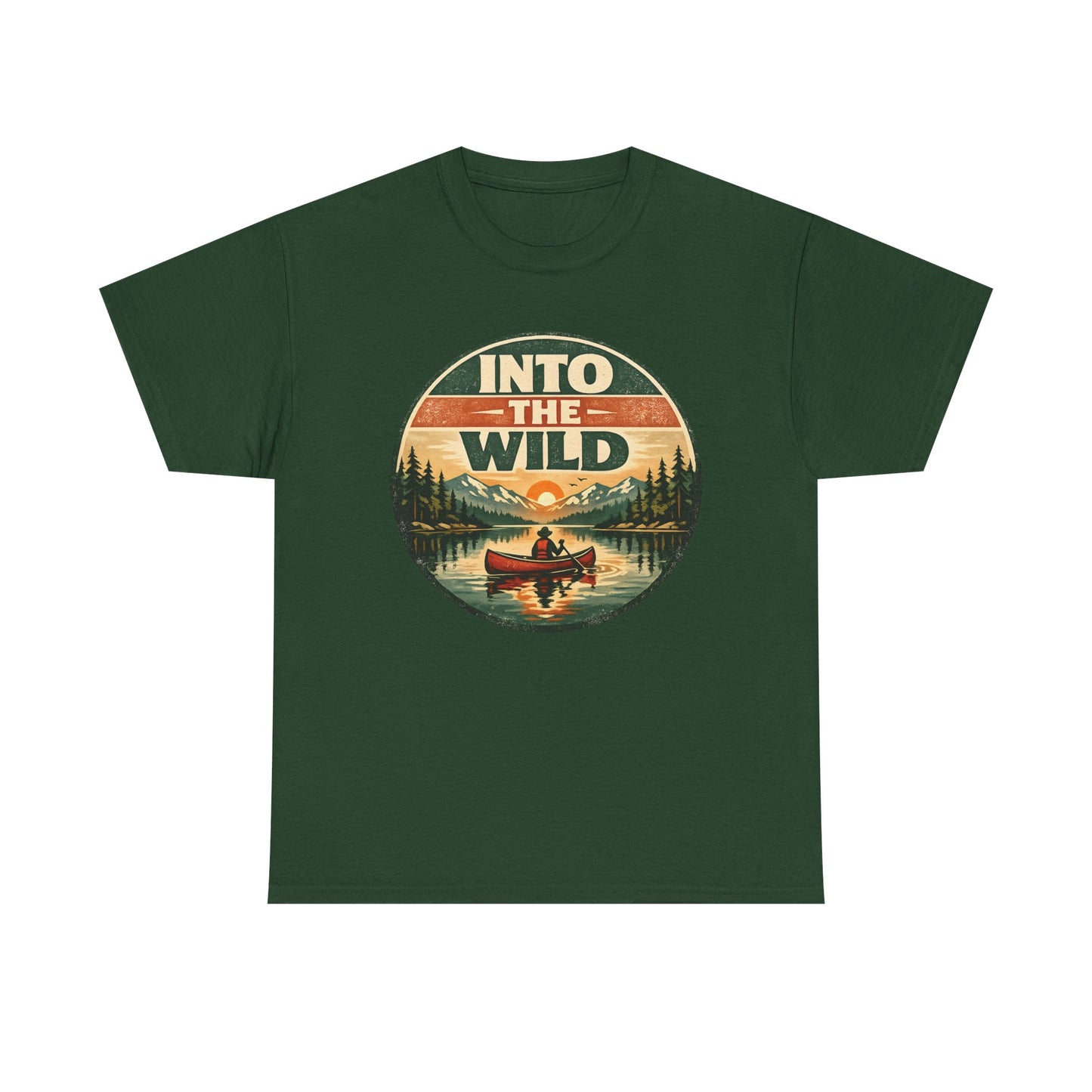 Into the Wild Canoe Badge Tee | Vintage Outdoor Graphic Shirt | Camping Adventure Gift