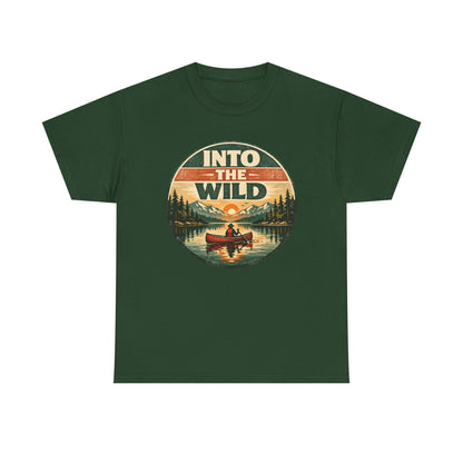 Into the Wild Canoe Badge Tee | Vintage Outdoor Graphic Shirt | Camping Adventure Gift