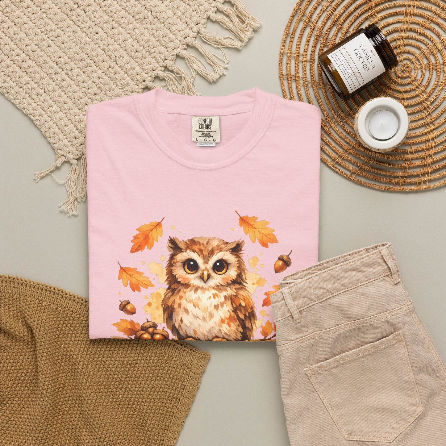 Watercolor Owl Graphic Tee | Autumn Wildlife Art Shirt | Owl Lover Gift