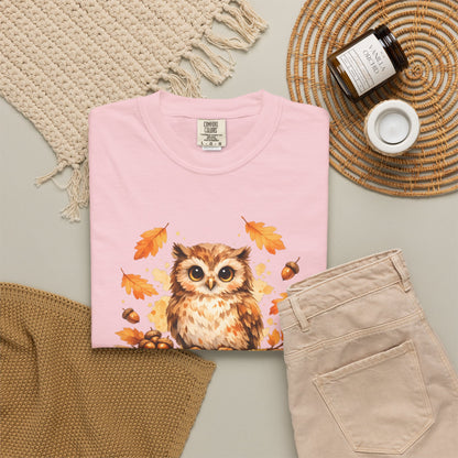 Watercolor Owl Graphic Tee | Autumn Wildlife Art Shirt | Owl Lover Gift