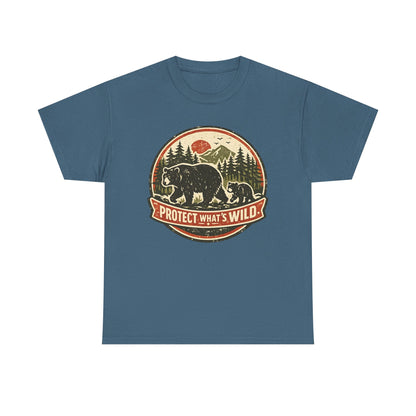 Bear and Cub Retro Badge Tee | Protect What's Wild | Wildlife Lover Gift | Unisex