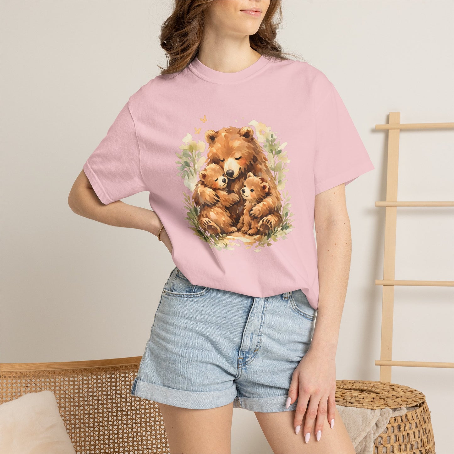 Mother Bear and Cubs Watercolor Tee | Wildlife Art Shirt | Mother Nature Gift | Unisex