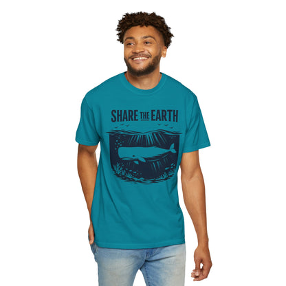 Whale Conservation Tee | Share the Earth Graphic Shirt | Ocean Wildlife Gift | Unisex