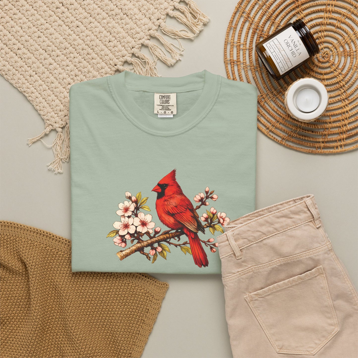 Cardinal Botanical Tee | Vintage Bird Art Shirt | Bird Watcher Gift