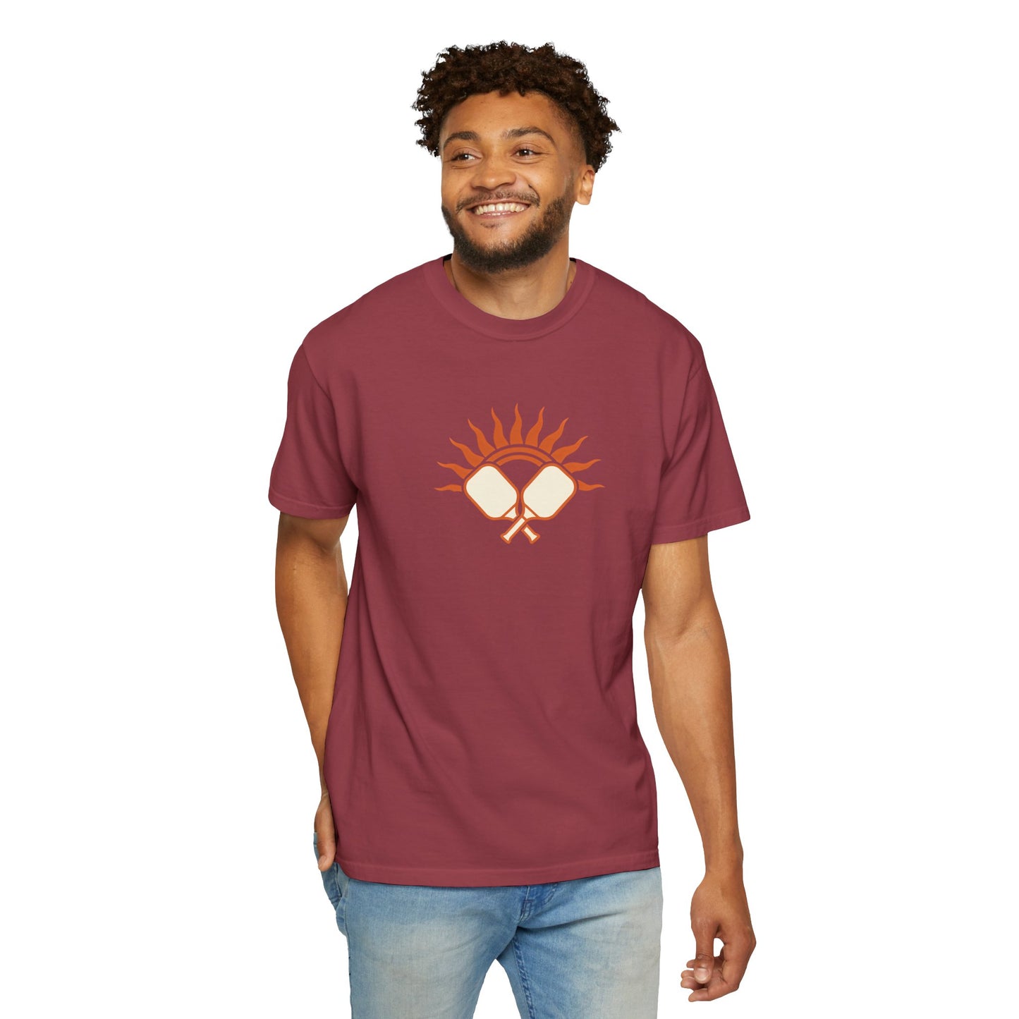 Pickleball Sun Badge Tee Pickler Vintage Minimalist Unisex Shirt