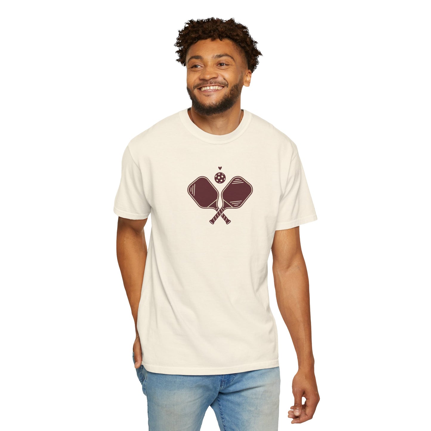 Pickleball Heart Icon Tee Pickler Love Minimalist Graphic Unisex Shirt