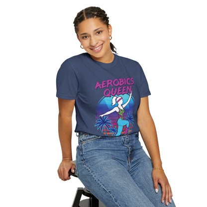 Aerobics Queen Retro 80s Dance Graphic Tee | Vintage Workout Shirt Women