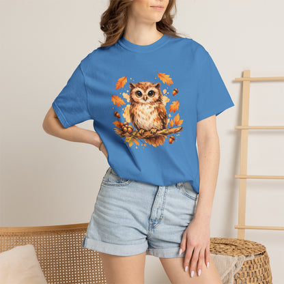 Watercolor Owl Graphic Tee | Autumn Wildlife Art Shirt | Owl Lover Gift