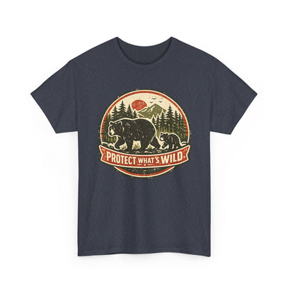Bear and Cub Retro Badge Tee | Protect What's Wild | Wildlife Lover Gift | Unisex