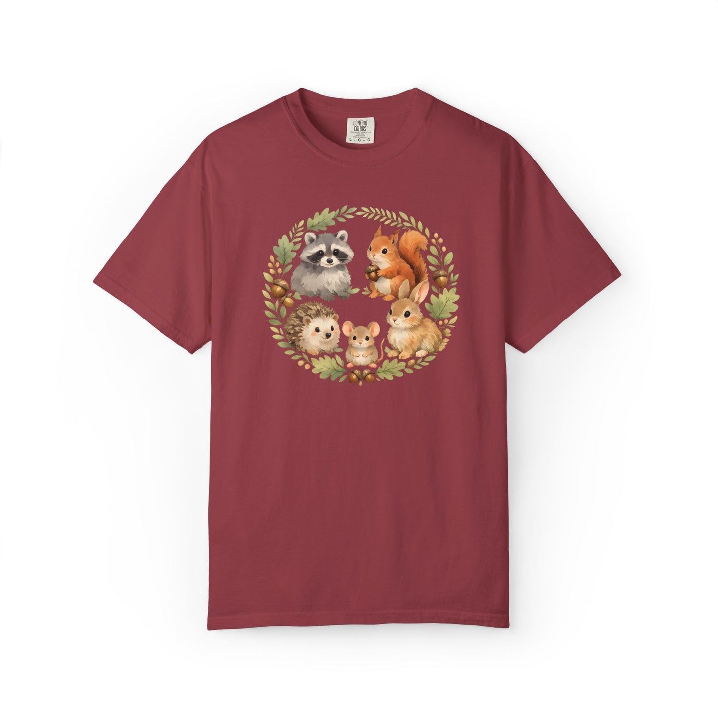 Woodland Animals Circle Watercolor Tee | Forest Creature Gift Shirt | Nature Lover