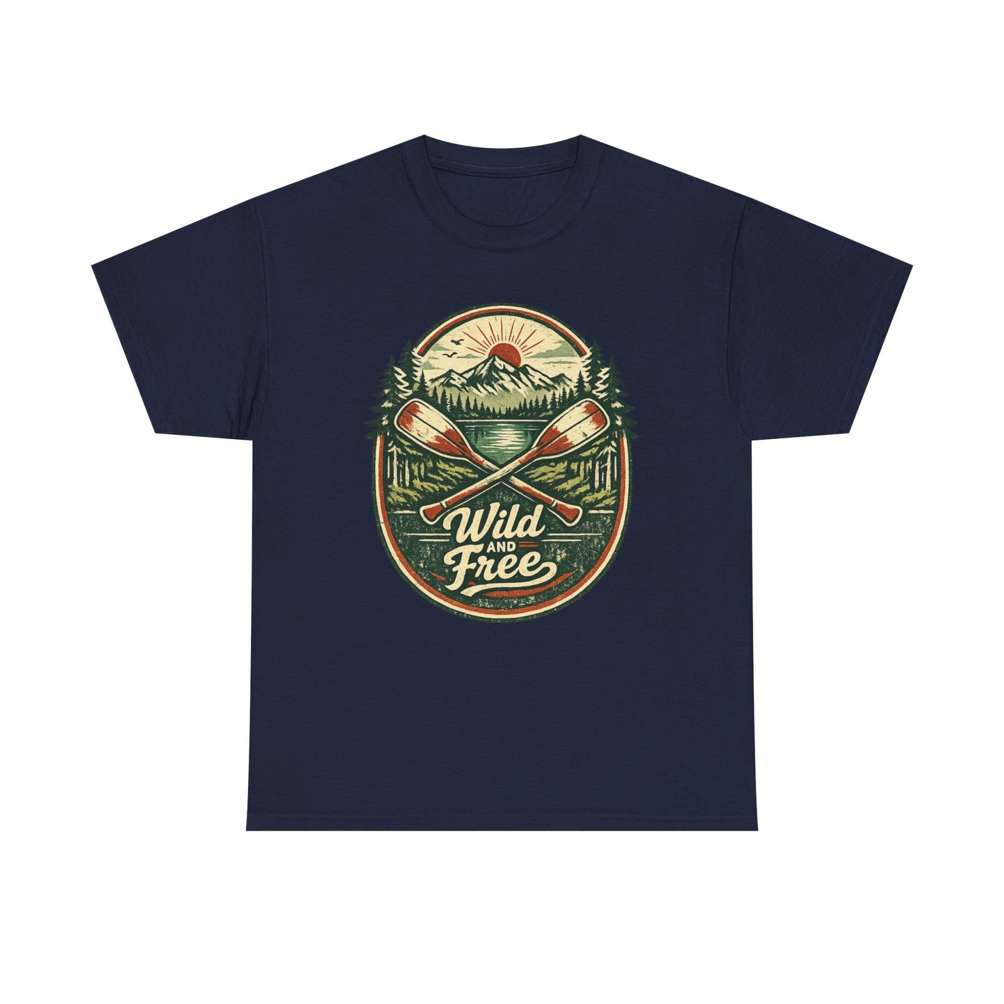 Wild and Free Badge Tee | Vintage Adventure Shirt | Outdoor Explorer Gift