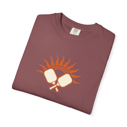 Pickleball Sun Badge Tee Pickler Vintage Minimalist Unisex Shirt