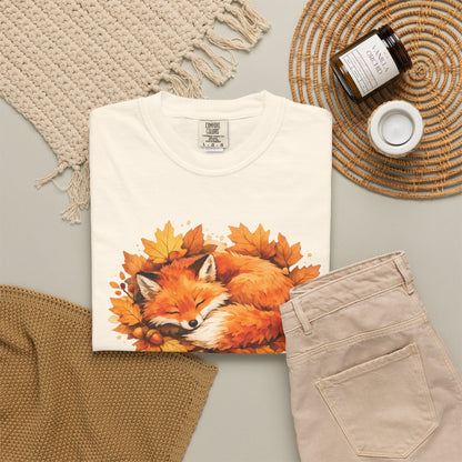 Sleeping Fox Watercolor Graphic Tee | Cozy Woodland Animal Shirt | Nature Lover Gift