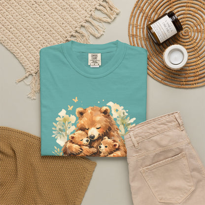 Mother Bear and Cubs Watercolor Tee | Wildlife Art Shirt | Mother Nature Gift | Unisex