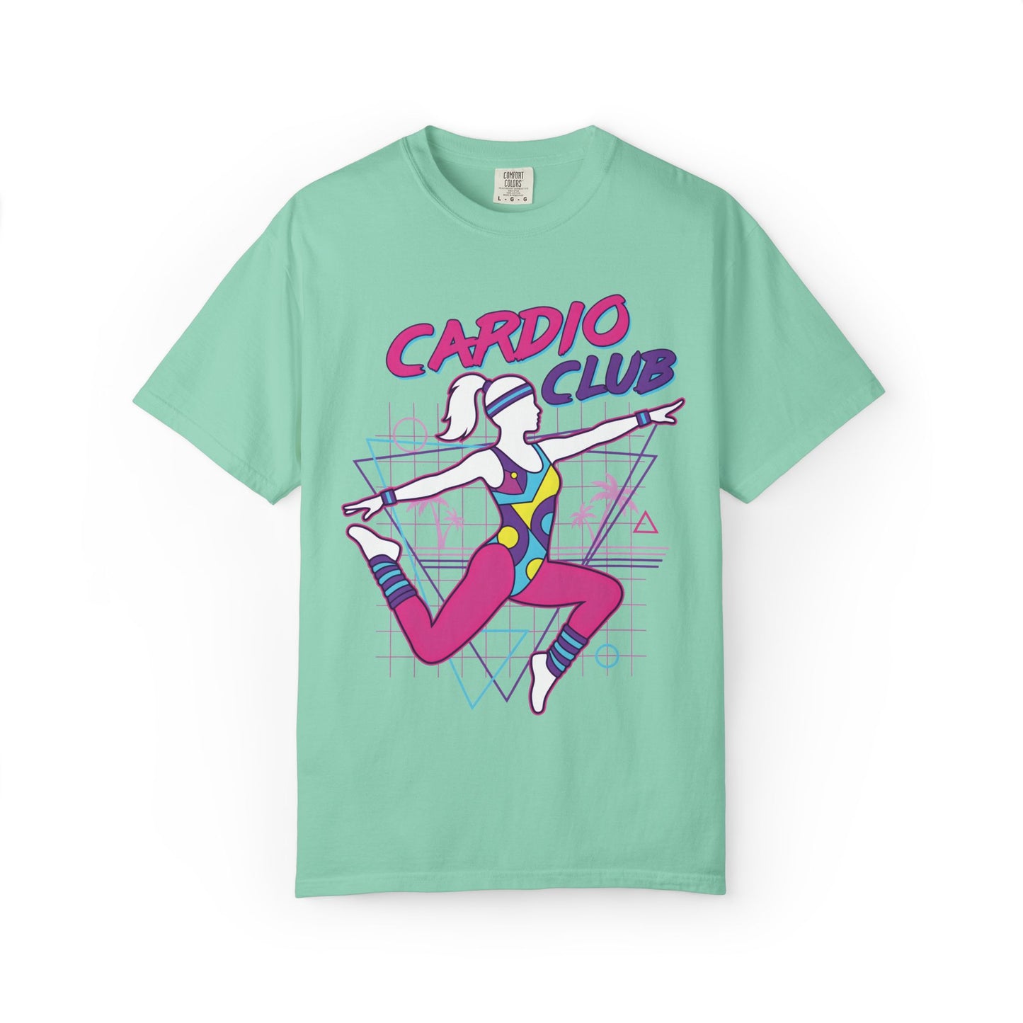 Cardio Club Retro 80s Grid Aerobics Graphic Tee | Vintage Gym Shirt Women