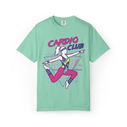 Cardio Club Retro 80s Grid Aerobics Graphic Tee | Vintage Gym Shirt Women
