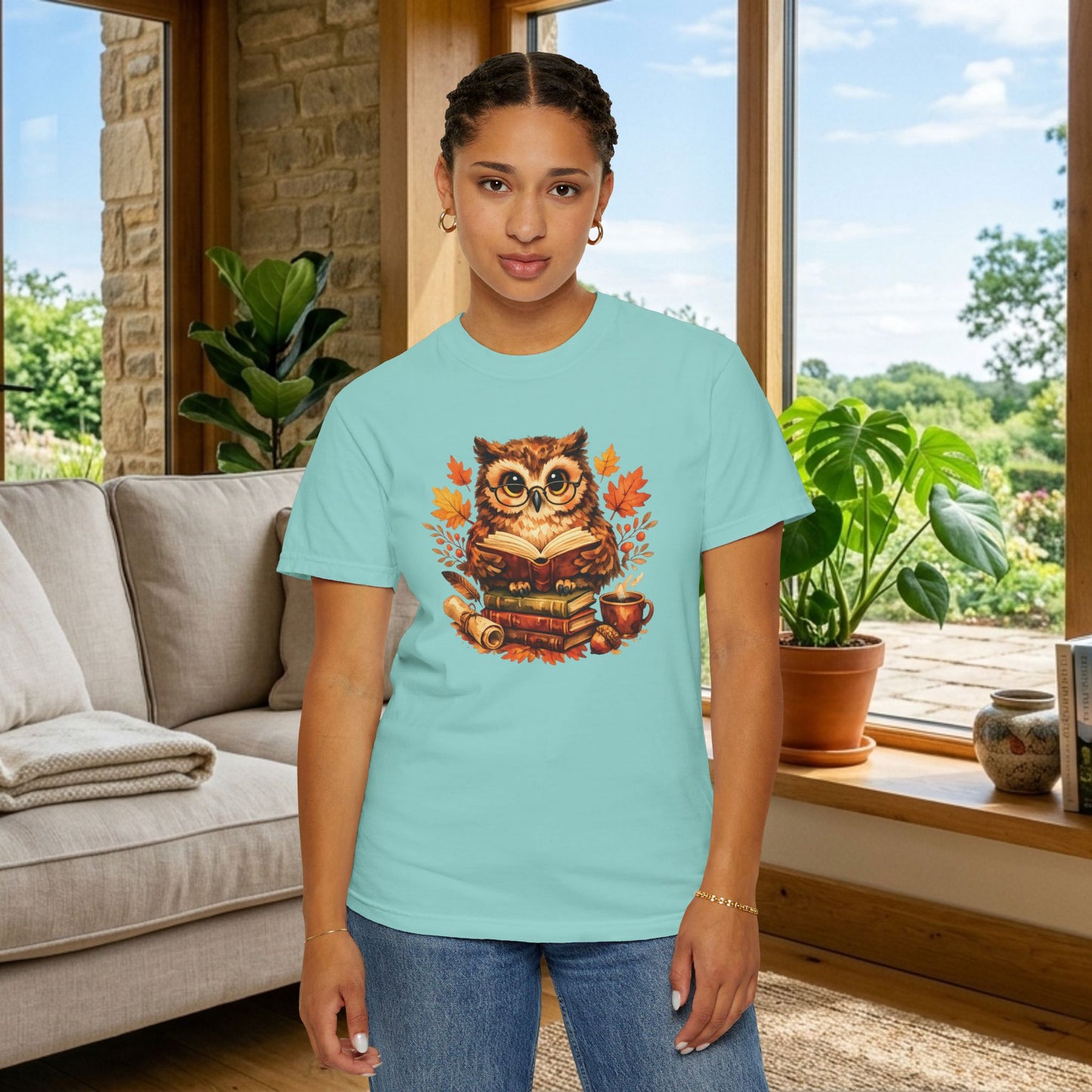 Wise Owl Watercolor Humor Tee | Book Lover Nature Shirt | Whimsical Wildlife Gift