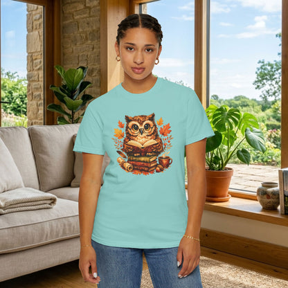 Wise Owl Watercolor Humor Tee | Book Lover Nature Shirt | Whimsical Wildlife Gift